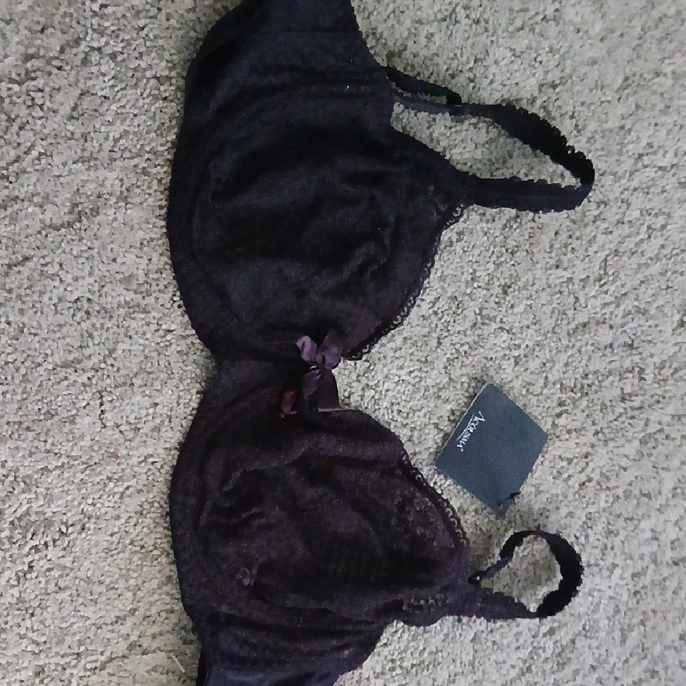Black Lace Bra Sz 36 D, New